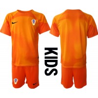 Kroatien Målmand Udebane Trøje Børn VM 2022 Kortærmet (+ Korte bukser)